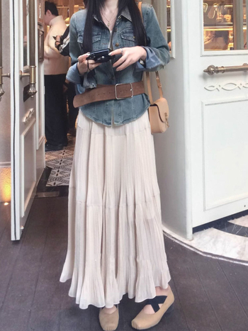 Plisirana duga suknja za žene, proljeće 2025., stil royal sister, private server socialite