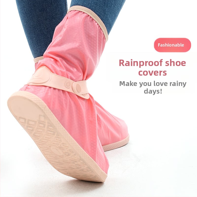 Qinfeiman Водоустойчиви покривала за обувки за открито - унисекс, PVC, антихлъзгаща мека подметка