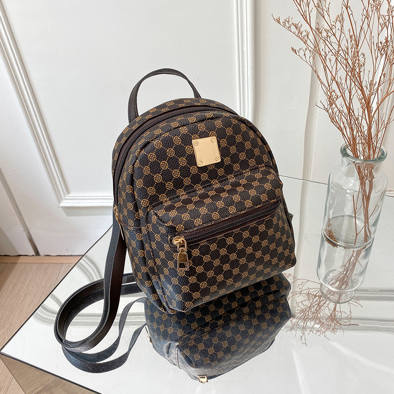 Ruksak 20-35L, PU materijal, vodootporan i otporan na habanje, geometrijski uzorak, kompatibilan s 25 cm laptopom
