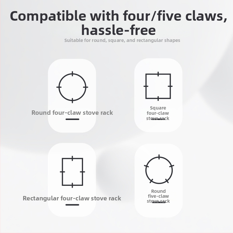 Gaasipliidi pottide hoidja – universaalne nelja- ja viiekäelise kujundusega – Chang Tong, 2022 väljaanne