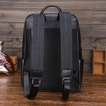 Rucsac din piele naturală pentru bărbați, 20–35L, impermeabil, anti-furt, curele cu pernă de aer