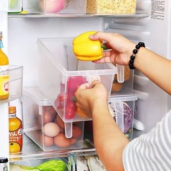 Κουτί αποθήκευσης ψυγείου – Διαφανές, Σφραγισμένο, Διατηρεί τη φρεσκάδα, Πλαστικό, Φορητό
