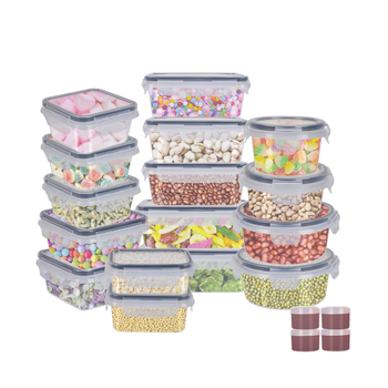 Σετ πλαστικών δοχείων αποθήκευσης τροφίμων, τετράγωνα, 800–1000 ml, κατάλληλα για μικροκύματα