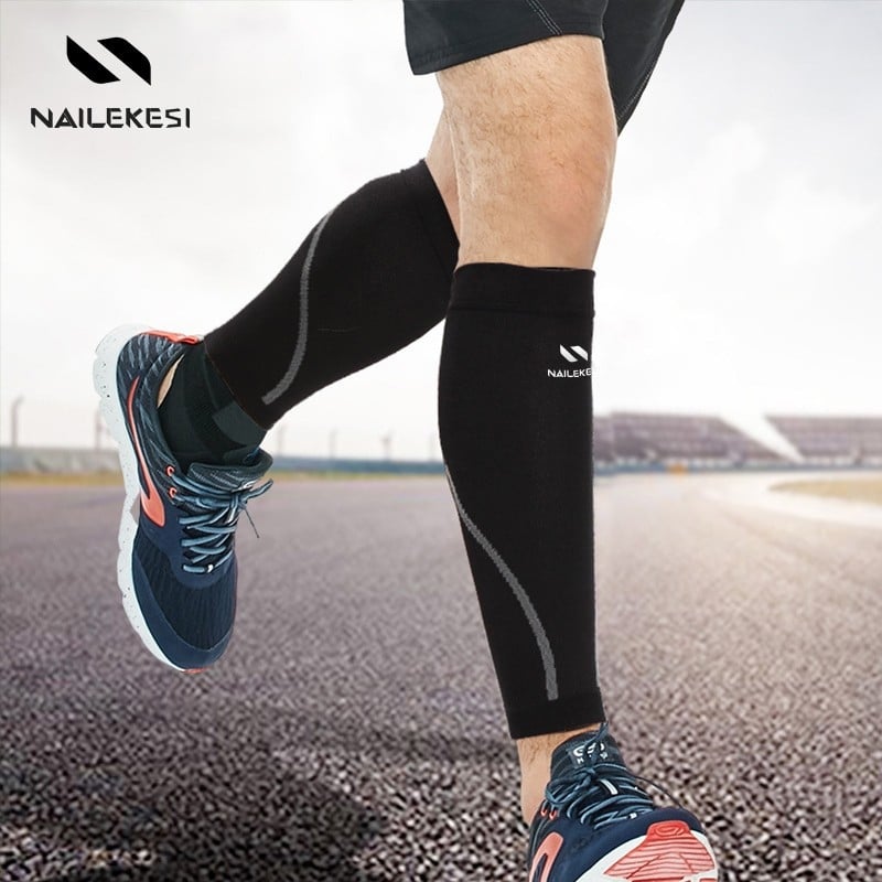 Trkački najlonski rukav za potkoljenicu s zaštitom listova i masažnim istezanjem; Materijal: Nylon 89,3% / Spandex 10,7%; Zaštita listova; Pogodno za trčanje
