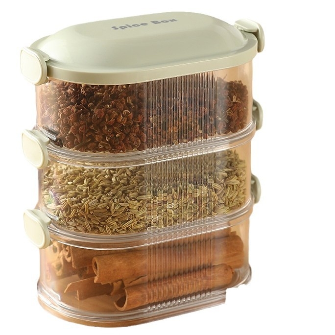 Κουτί Αποθήκευσης Μπαχαρικών, Τετράγωνο Αεροστεγές Βάζο 501–800 ml, Πλαστικό Φιλικό προς τα Τρόφιμα, Στυλ Λάιτ Λούξ