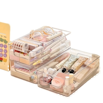 Διαφανές ακρυλικό δοχείο αποθήκευσης για κοσμήματα και καλλυντικά, χωρητικότητα 2 L, κατάλληλο για σαλόνι, υπνοδωμάτιο και μελέτη