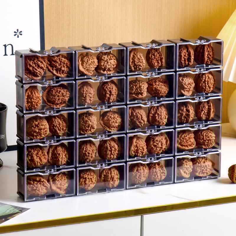 Κουτί αποθήκευσης γραφείου, σχέδιο Walnut-splicing, PS πλαστικό, χωρητικότητα 18L, ιαπωνικό στυλ, εκτυπωμένο λογότυπο