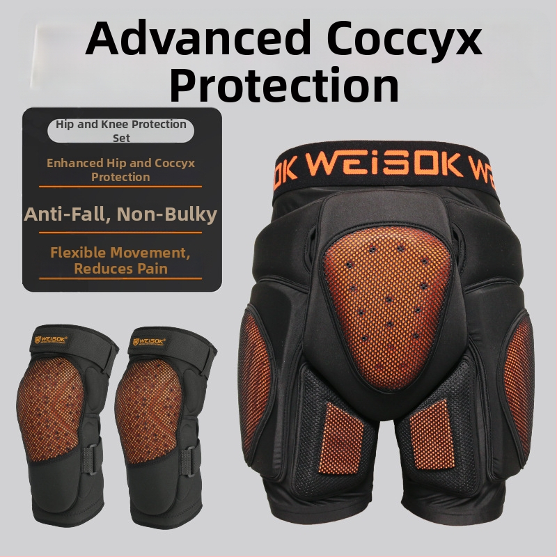 Lyžiarske a snowboardové bedrové a kolenné chrániče, vnútorné nosenie, PU/EVA/Lycra, Weisok/weisike značka