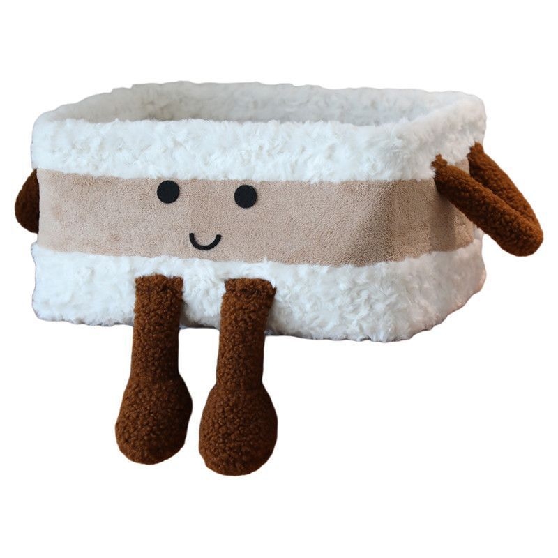 Κουτί αποθήκευσης σνακ με χαριτωμένο καρτούν σχέδιο, υφασμάτινο, με χειρολαβή, 18 L χωρητικότητα, μοτίβο ξύλου, ιαπωνικό στυλ