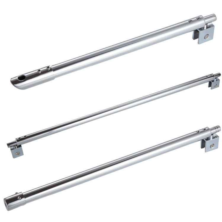 Fürdőszobai üvegajtó húzórúd, 304/201 rozsdamentes acélból, dupla fejű (ferde és sík fej), felület: csiszolt vagy tükrös, modern minimál dizájn