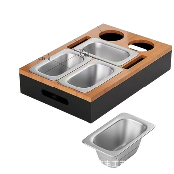 Ξύλινο επιτραπέζιο κουτί αποθήκευσης για σνακ και ποτά, με διαχωριστικά, χωρίς καπάκι, πολυλειτουργικό