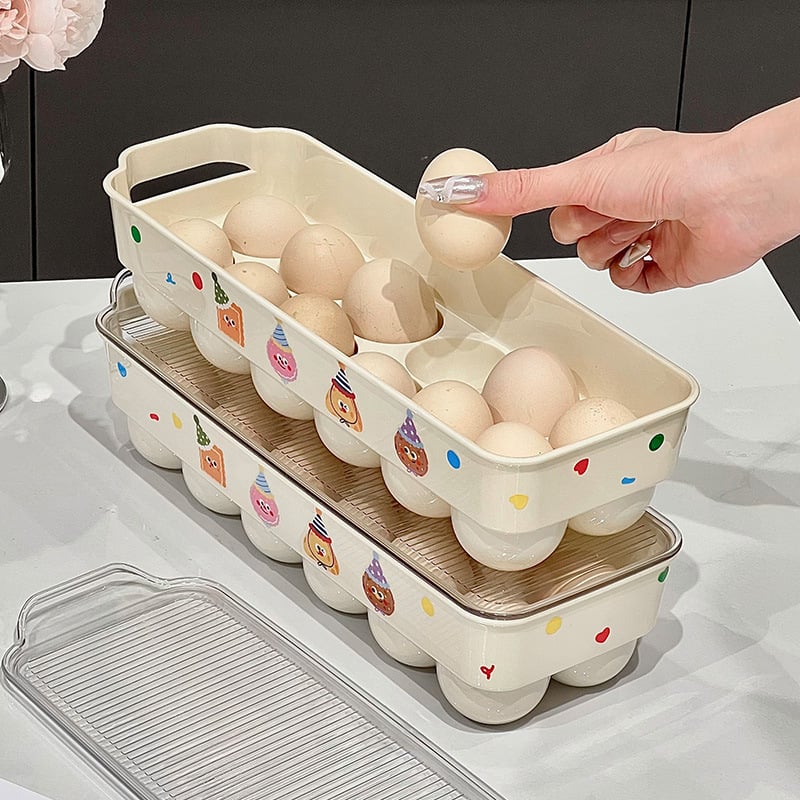 Tojáskarton krém stílusban, PET anyagú, tojások tárolására és frissességének megőrzésére