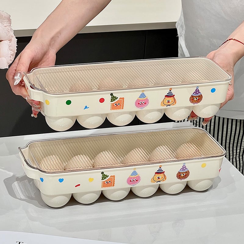 Tojáskarton krém stílusban, PET anyagú, tojások tárolására és frissességének megőrzésére