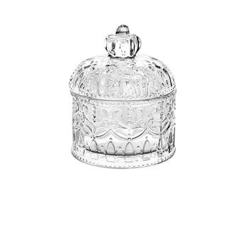 Γυάλινο βάζο γλυκίσματα με ανάγλυφο στέμμα, μοντέρνο μινιμαλιστικό κυκλικό σχέδιο (Υλικό: γυαλί; Χωρητικότητα: <300 ml; Σχήμα: στρογγυλό; Στυλ: μοντέρνο και μινιμαλιστικό; Προέλευση: Ανχουϊ)