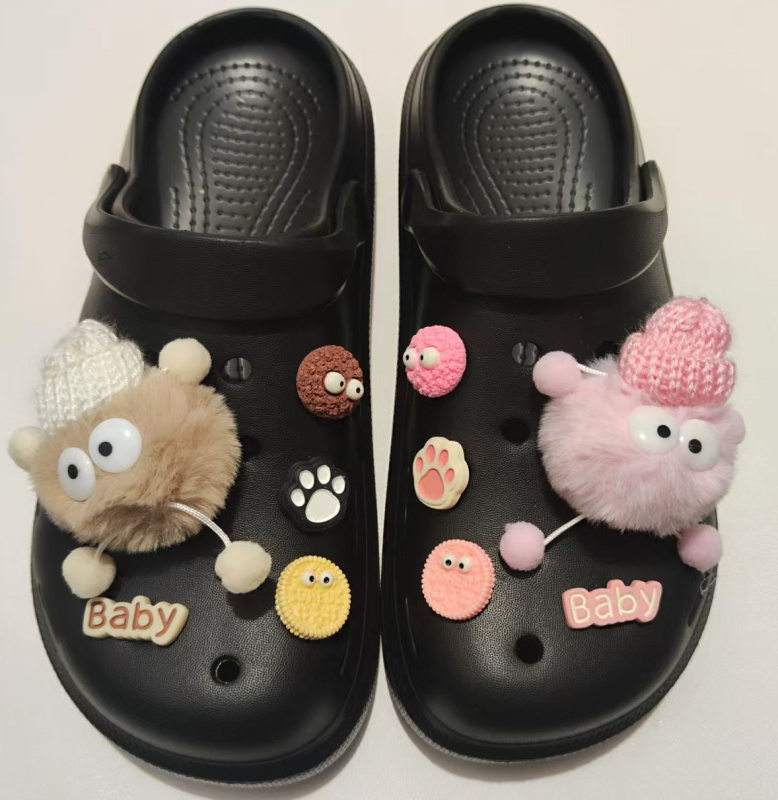 Plišani cvijet za obuću za sandale i papuče – ukras u Crocs stilu, brend Great Bear, model Plush shoe flower, pogodno za ljeto, jesen, proljeće i zimu.