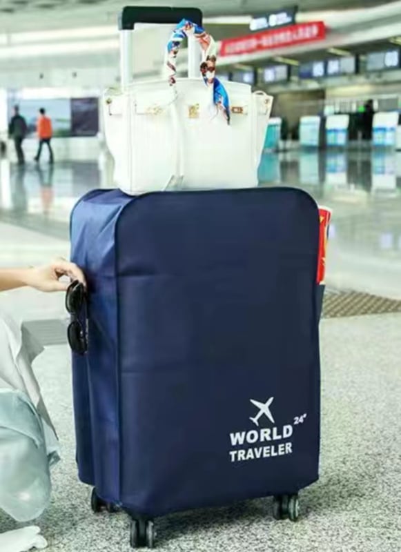 Alumīnija rāmis čemodāna aizsargsegums ar rāvējslēdzēju, bieza neausta auduma, regulējams