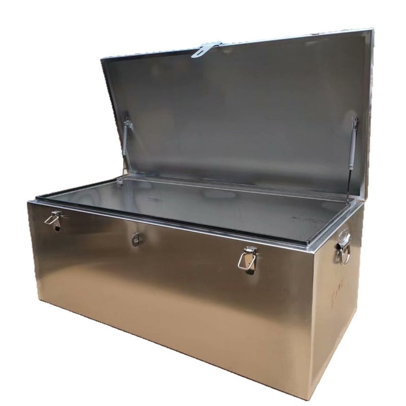 Műanyag szerszámtartó doboz vastagodott falakkal, por- és vízálló, négyszögletes tároló doboz