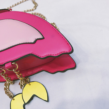 Flamingo karikatura crossbody torba od PU kože, zatvaranje na zip, pamukova podstava, unutarnji džepovi: džep na zip, džep za telefon, džep za osobnu iskaznicu — ljeto 2020