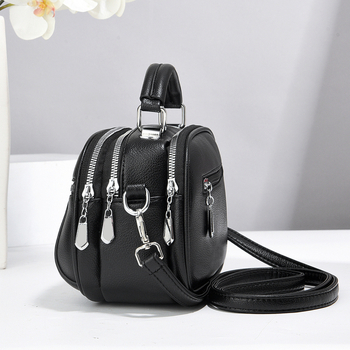PU mini okrugla crossbody torba, street fashion, horizontalno kvadratnog oblika, zatvarač, laminirani unutarnji džep