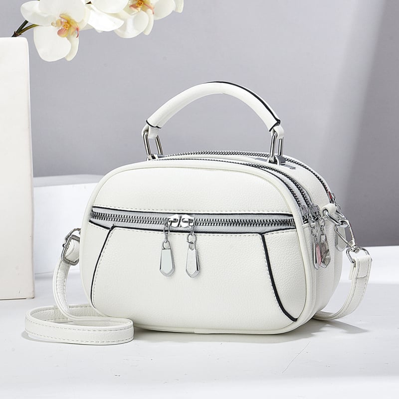 PU mini okrugla crossbody torba, street fashion, horizontalno kvadratnog oblika, zatvarač, laminirani unutarnji džep
