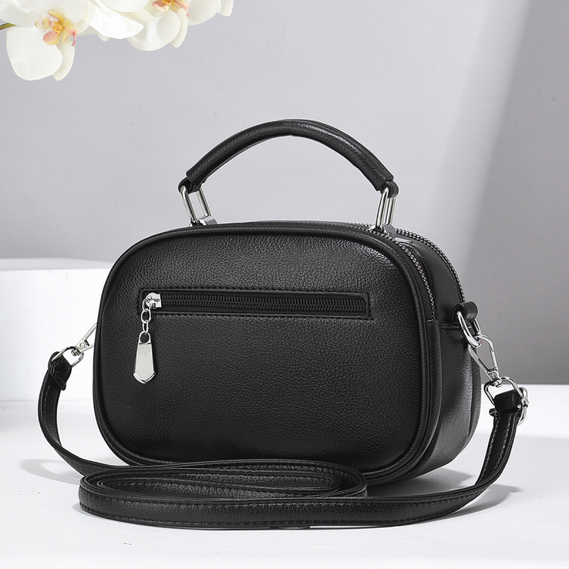 PU mini okrugla crossbody torba, street fashion, horizontalno kvadratnog oblika, zatvarač, laminirani unutarnji džep