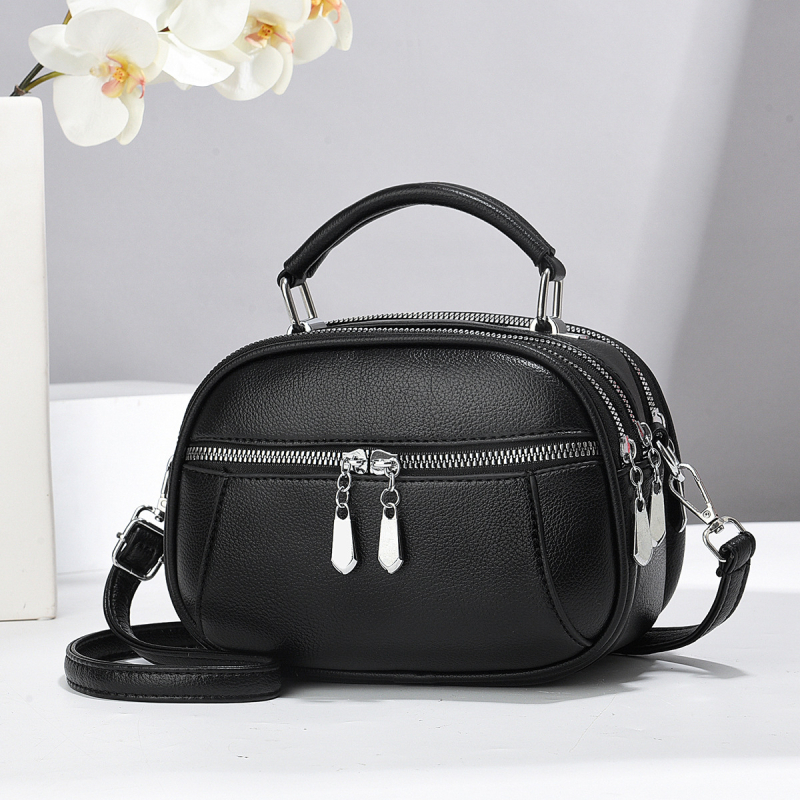 PU mini okrugla crossbody torba, street fashion, horizontalno kvadratnog oblika, zatvarač, laminirani unutarnji džep