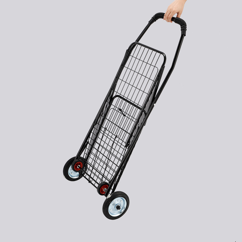 Сгъваема железна четирикрак пазарска количка, преносима, макс. товар 25 кг