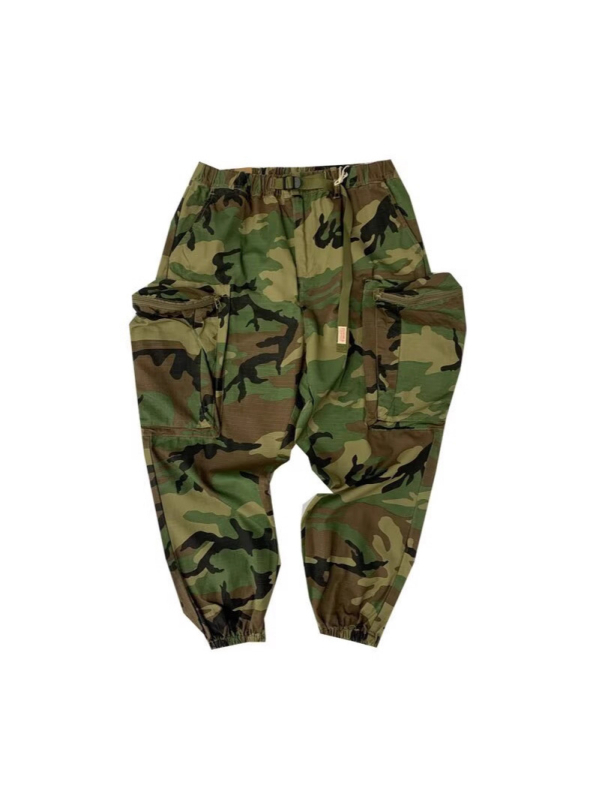 FUIV 8832 Hong Kong stil jogger hlače s manžetom, srednji struk, poliester, ljeto 2024