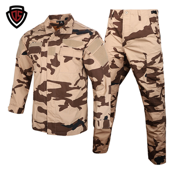 Double Safe камуфлажен тренировъчен костюм, памук-смесен плат, дишащ, износоустойчив, ветроустойчив, камуфлажен модел, подходящ за бягане, туризъм и къмпинг