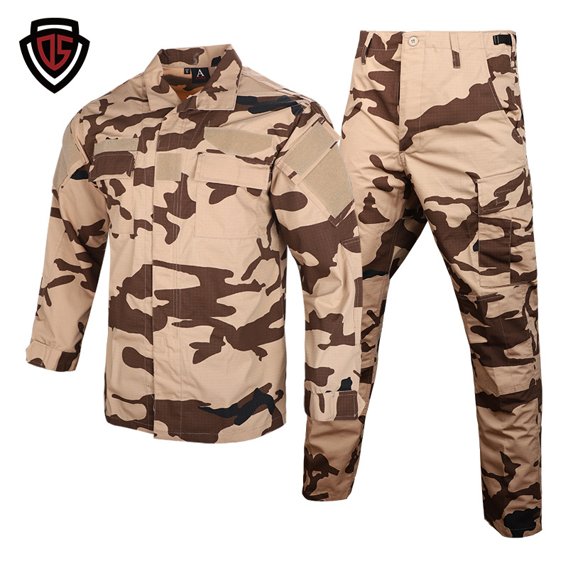 Double Safe камуфлажен тренировъчен костюм, памук-смесен плат, дишащ, износоустойчив, ветроустойчив, камуфлажен модел, подходящ за бягане, туризъм и къмпинг