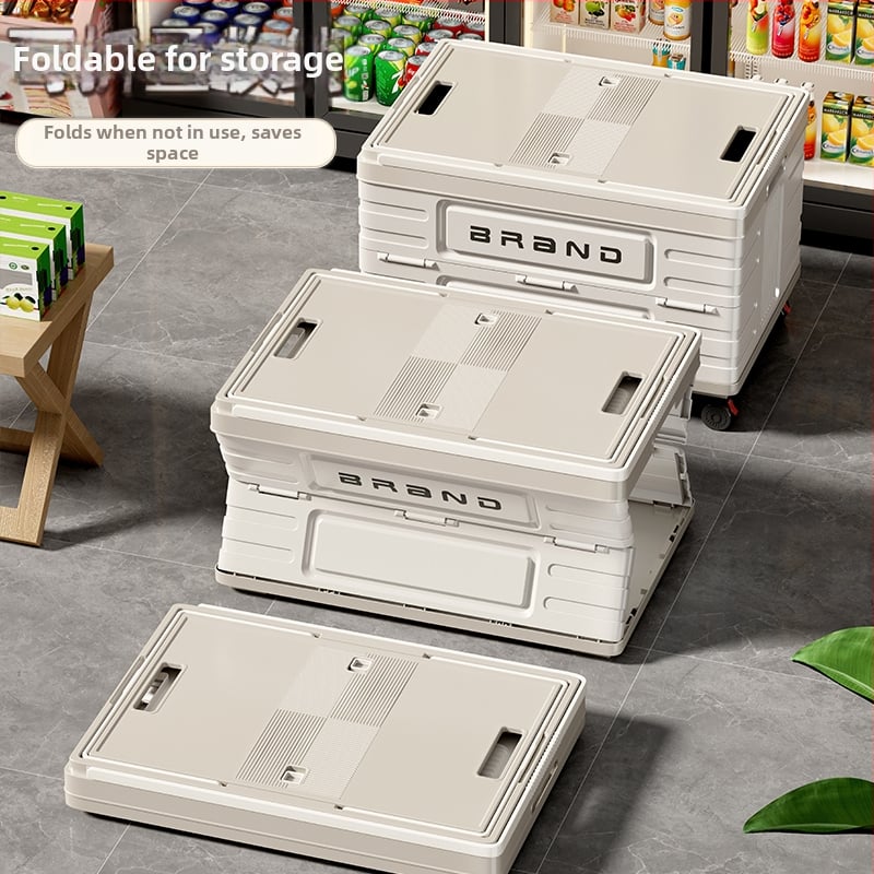 Четириколесна количка за хранителни стоки, пластмасова конструкция, възможност за печат на лого