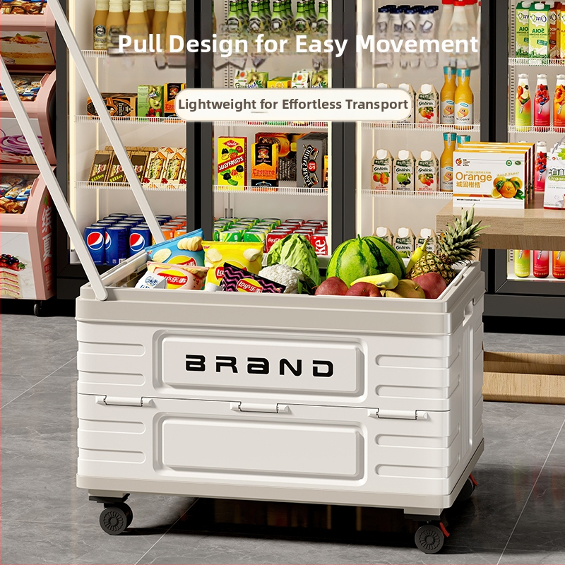 Štvorkolesový nákupný vozík, plastová konštrukcia, tlač loga k dispozícii