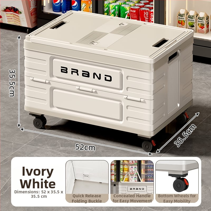 Четириколесна количка за хранителни стоки, пластмасова конструкция, възможност за печат на лого