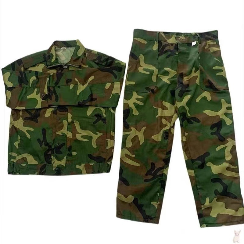 Унисекс камуфлажно облекло за тренировки, памучно-блендово, дишащо, камуфлажен принт, за лято, пролет и есен