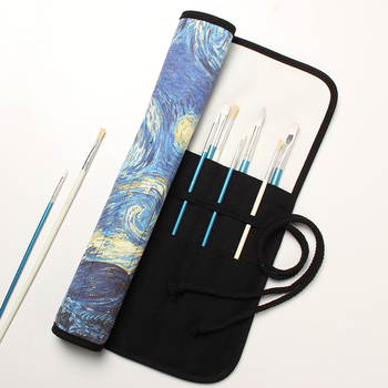 Ρολό θήκη πινέλων από καμβά με 20 θήκες – φορητή θήκη για πινέλα και μολύβια σχεδίου