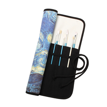 Ρολό θήκη πινέλων από καμβά με 20 θήκες – φορητή θήκη για πινέλα και μολύβια σχεδίου