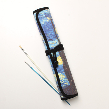 Ρολό θήκη πινέλων από καμβά με 20 θήκες – φορητή θήκη για πινέλα και μολύβια σχεδίου