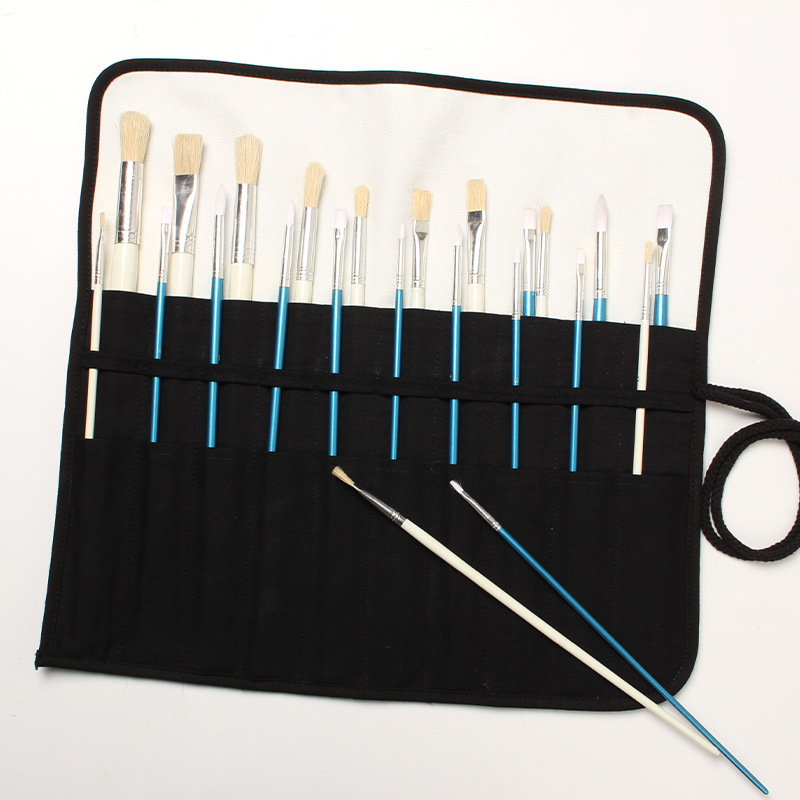 Ρολό θήκη πινέλων από καμβά με 20 θήκες – φορητή θήκη για πινέλα και μολύβια σχεδίου