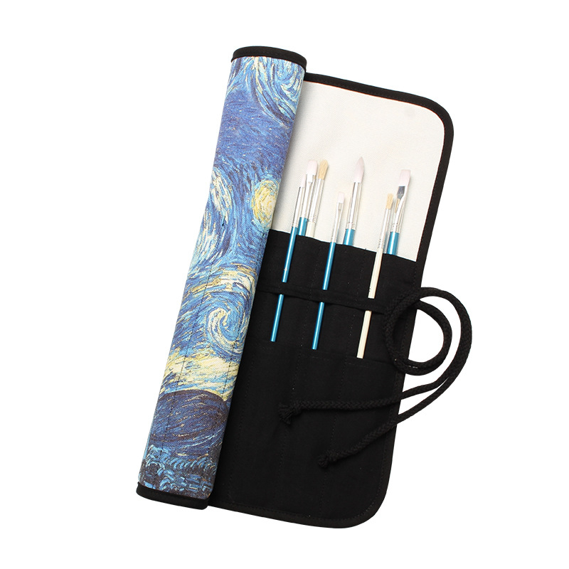 Ρολό θήκη πινέλων από καμβά με 20 θήκες – φορητή θήκη για πινέλα και μολύβια σχεδίου