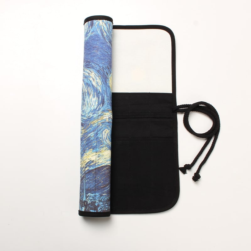 Ρολό θήκη πινέλων από καμβά με 20 θήκες – φορητή θήκη για πινέλα και μολύβια σχεδίου