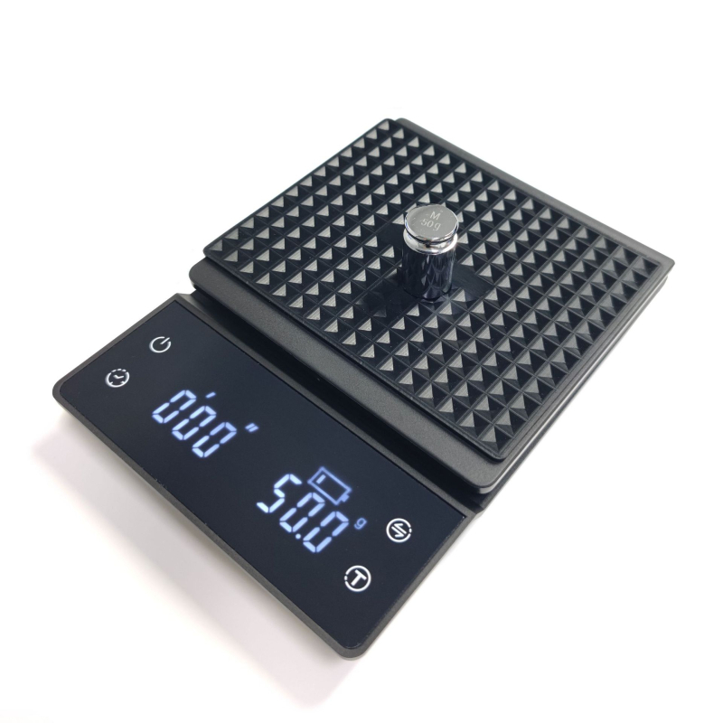 Skeller SKL-K09 vaga za kavu s tajmerom – elektronička preciznost 0,1 g–3 kg, LED zaslon, napajanje baterijom/punjenjem