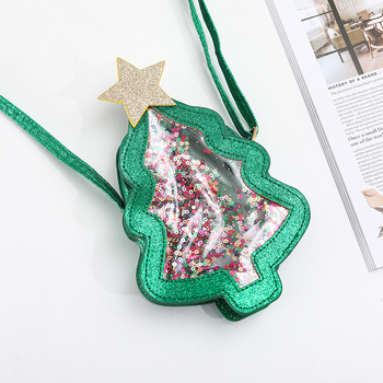 Dječja crossbody torba s šljokicama, vodootporna PVC, podesiva naramenica, zatvarač, geometrijski uzorak