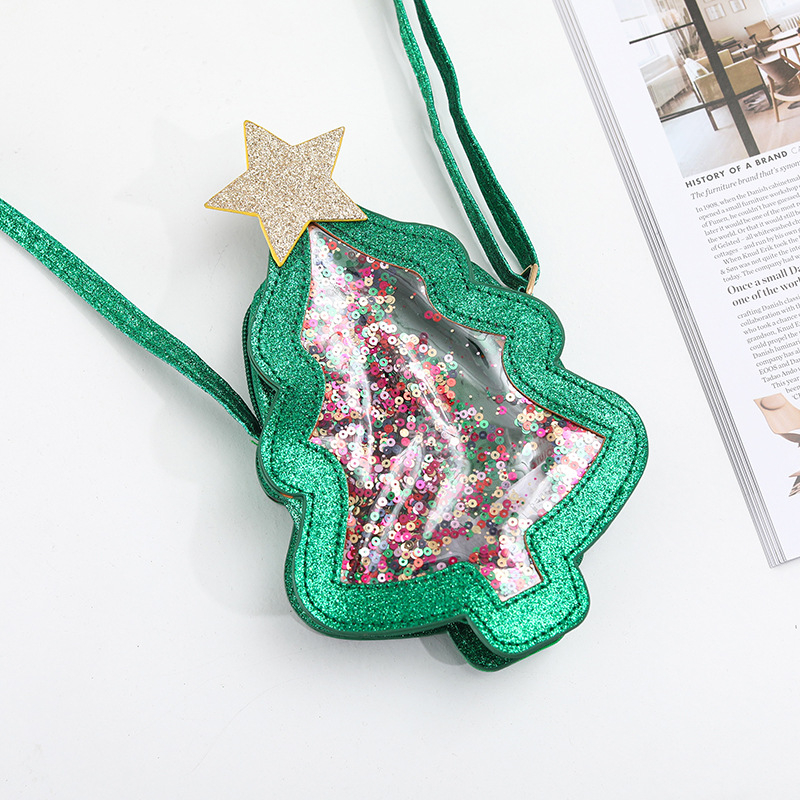 Dječja crossbody torba s šljokicama, vodootporna PVC, podesiva naramenica, zatvarač, geometrijski uzorak