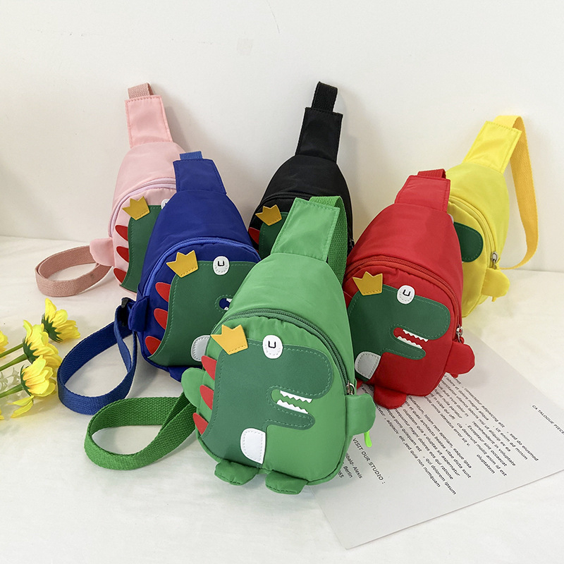 Dječja mini torbica preko ramena s temom dinosaura, slatki crtani stil, geometrijski uzorak, podstava poliester-bavlna, unisex, za svakodnevnu uporabu