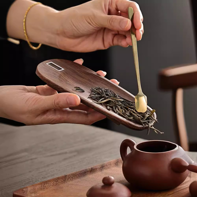 Balanță electronică pentru ceai Pu'er cu măsurare inteligentă în grame, precizie înaltă, construcție din plastic, ambalaj în cutie, origine Dehua