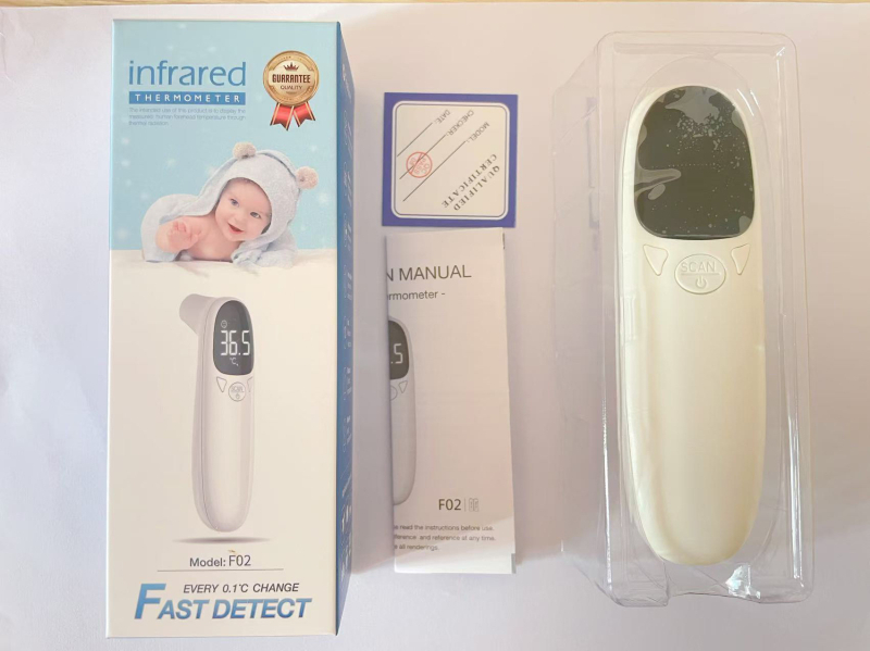 Dječji infracrveni termometar za čelo (Model F02, brzo mjerenje temperature, noćni način, upozorenje visoke temperature, tip flastera za čelo)