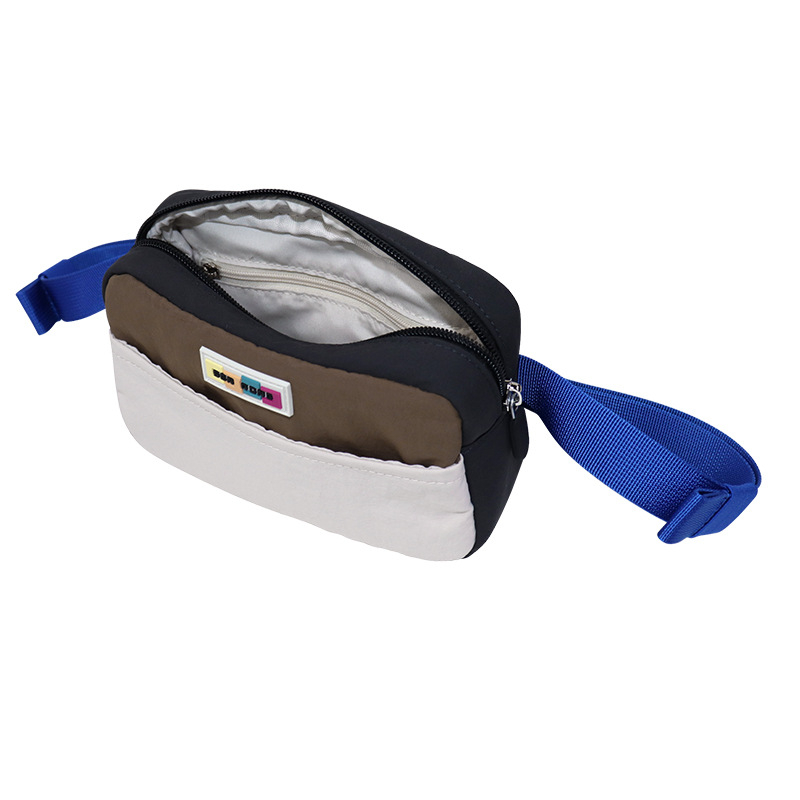 Unisex dječja nylon torba preko ramena s dizajnom blok boja, OEM prilagodba