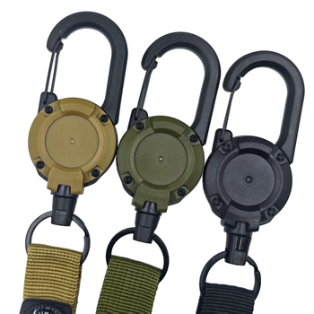 Izvlačni karabiner ključić s čeličnim užetom, ABS plast, maksimalno opterećenje 30 g, prilagodljiv, kopča s kompasom