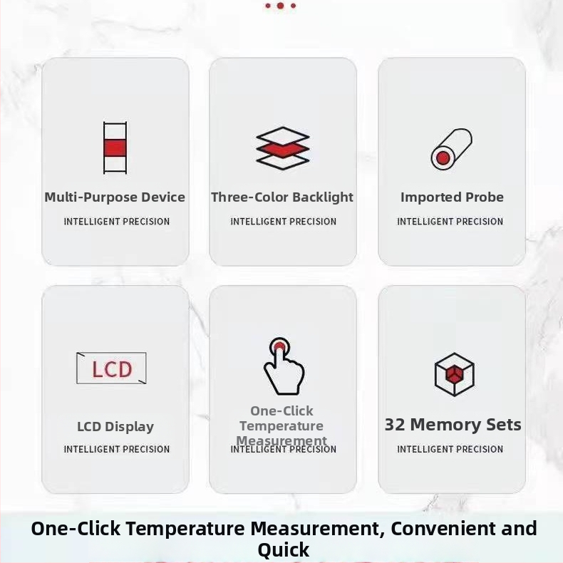 Čelový infračervený teplomer, bezkontaktný, ručný digitálny teplomer (3–5 cm)