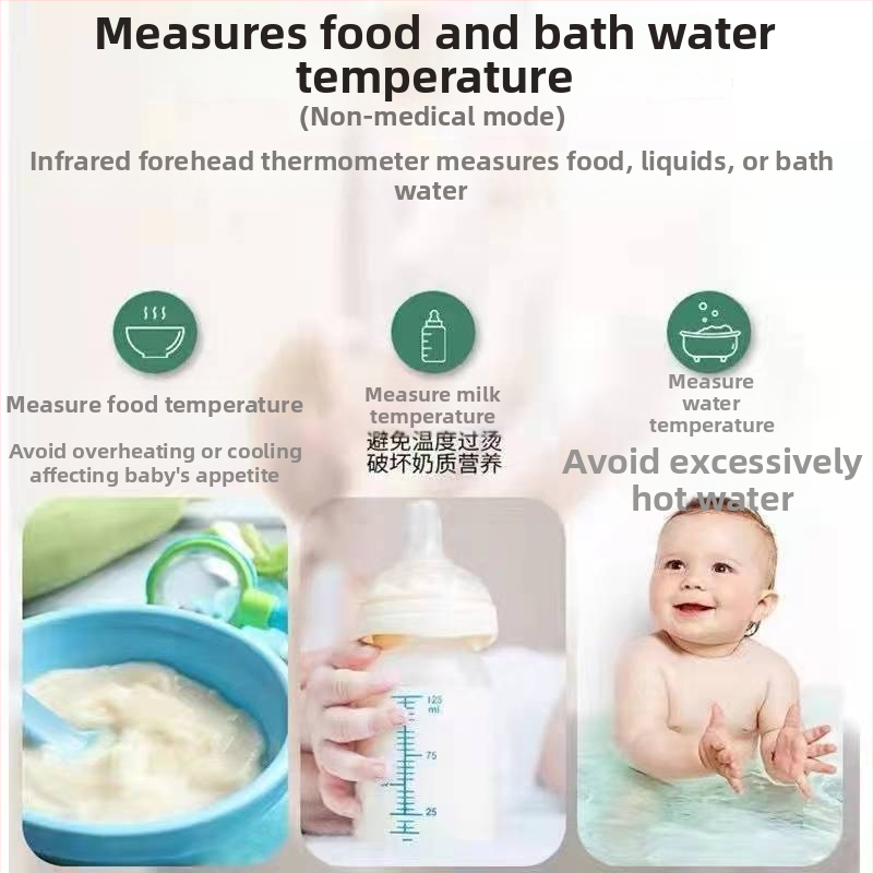 Čelový infračervený teplomer, bezkontaktný, ručný digitálny teplomer (3–5 cm)